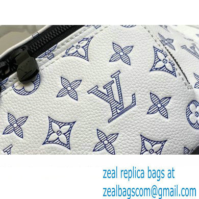 Louis Vuitton Monogram Shadow calf leather Rush Bumbag M25227 White / Navy Blue 2024