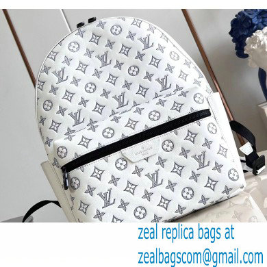 Louis Vuitton Monogram Shadow leather Discovery Backpack Bag M24760 White 2024