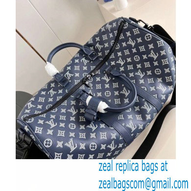 Louis Vuitton Monogram Shadow leather Keepall Bandouliere 50 Bag M24953 Ink Blue 2024