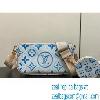 Louis Vuitton Monogram Tiles canvas Multi Pochette Accessoires Bag M25374 LV By The Pool Lagoon Blue 2024