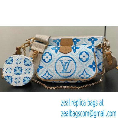 Louis Vuitton Monogram Tiles canvas Multi Pochette Accessoires Bag M25374 LV By The Pool Lagoon Blue 2024