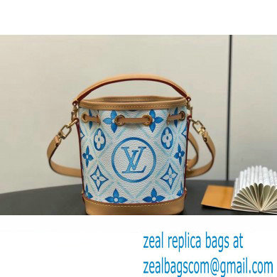 Louis Vuitton Monogram Tiles canvas Nano Noe Bag M83620 LV By The Pool Lagoon Blue 2024