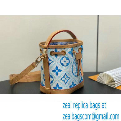 Louis Vuitton Monogram Tiles canvas Nano Noe Bag M83620 LV By The Pool Lagoon Blue 2024