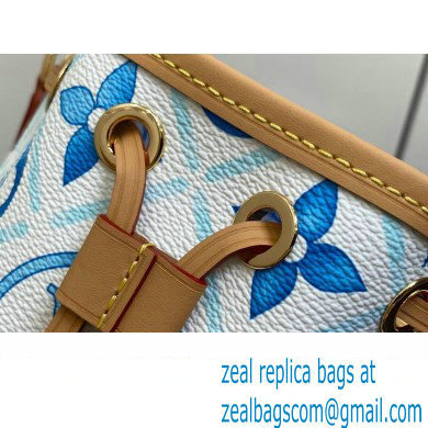 Louis Vuitton Monogram Tiles canvas Nano Noe Bag M83620 LV By The Pool Lagoon Blue 2024