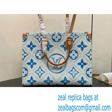 Louis Vuitton Monogram Tiles canvas OnTheGo MM Bag M11262 LV By The Pool Lagoon Blue 2024