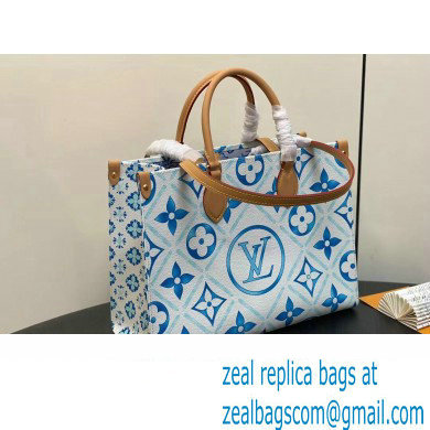 Louis Vuitton Monogram Tiles canvas OnTheGo MM Bag M11262 LV By The Pool Lagoon Blue 2024