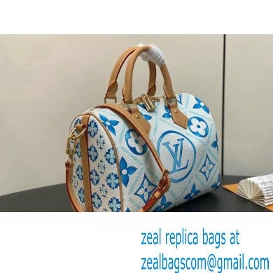 Louis Vuitton Monogram Tiles canvas Speedy Bandouliere 25 Bag M11264 LV By The Pool Lagoon Blue 2024