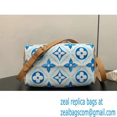 Louis Vuitton Monogram Tiles canvas Speedy Bandouliere 25 Bag M11264 LV By The Pool Lagoon Blue 2024