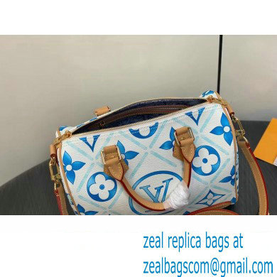 Louis Vuitton Monogram Tiles canvas Speedy Bandouliere 25 Bag M11264 LV By The Pool Lagoon Blue 2024