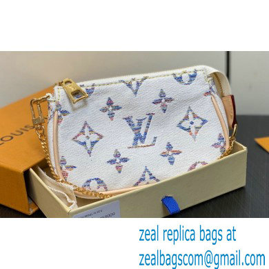 Louis Vuitton Monogram jacquard fabric Mini Pochette Accessoires Bag Multicolor Beige 2024