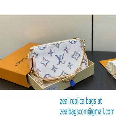 Louis Vuitton Monogram jacquard fabric Mini Pochette Accessoires Bag Multicolor Beige 2024