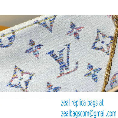 Louis Vuitton Monogram jacquard fabric Mini Pochette Accessoires Bag Multicolor Beige 2024