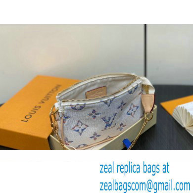 Louis Vuitton Monogram jacquard fabric Mini Pochette Accessoires Bag Multicolor Beige 2024