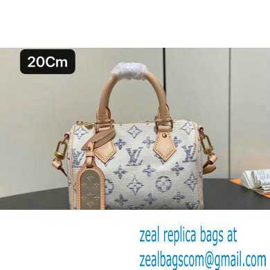 Louis Vuitton Monogram jacquard fabric Speedy Bandouliere 20 Bag M24709 Multicolor Beige 2024