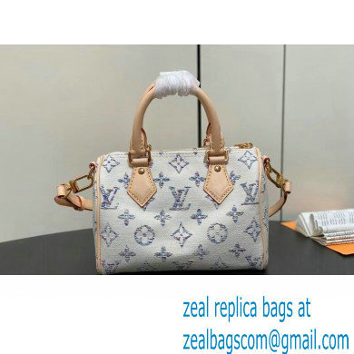 Louis Vuitton Monogram jacquard fabric Speedy Bandouliere 20 Bag M24709 Multicolor Beige 2024