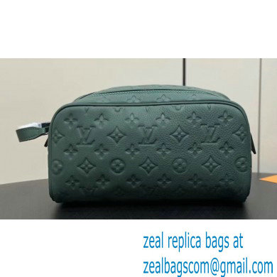 Louis Vuitton Taurillon Monogram leather Dopp Kit Bag M24442 Forest Green 2024