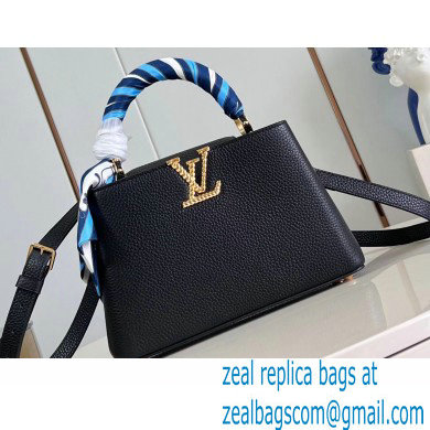 Louis Vuitton Taurillon leather Capucines BB Bag M24673 Black 2024