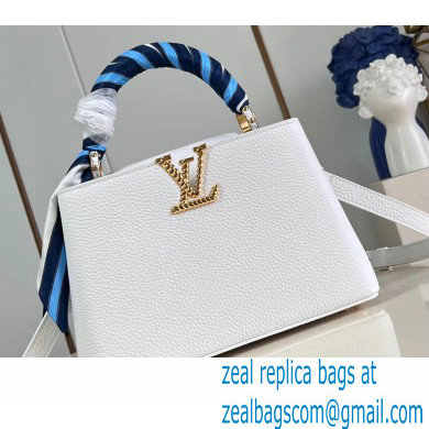 Louis Vuitton Taurillon leather Capucines BB Bag M24673 Snow White 2024