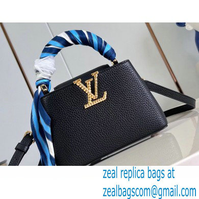 Louis Vuitton Taurillon leather Capucines Mini Bag M24673 Black 2024