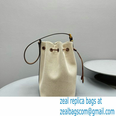 MIU MIU Canvas and leather bucket bag 5BE089 2024