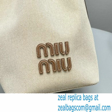 MIU MIU Canvas and leather bucket bag 5BE089 2024