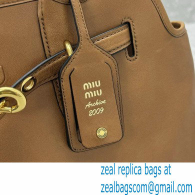 MIU MIU aventure nappa leather bag 5BG291 CARAMEL 2024