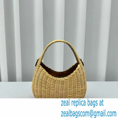 MIU MIU wander wicker hobo bag 5BC125 TAN/CARAMEL2024