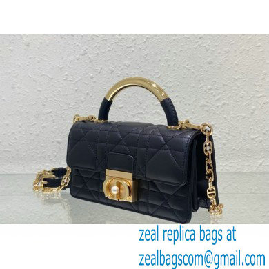 Mini Dior Ange Bag in Black Macrocannage Calfskin 2024