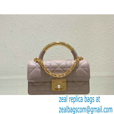 Mini Dior Ange Bag in nude Macrocannage Calfskin 2024