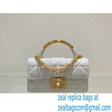 Mini Dior Ange Bag in white Macrocannage Calfskin 2024