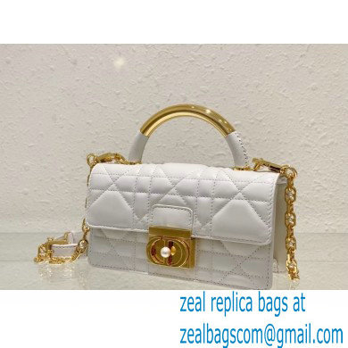 Mini Dior Ange Bag in white Macrocannage Calfskin 2024