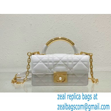 Mini Dior Ange Bag in white Macrocannage Calfskin 2024