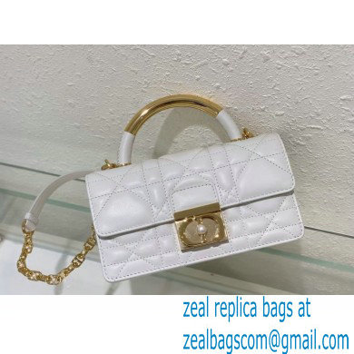 Mini Dior Ange Bag in white Macrocannage Calfskin 2024