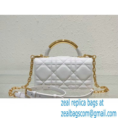 Mini Dior Ange Bag in white Macrocannage Calfskin 2024