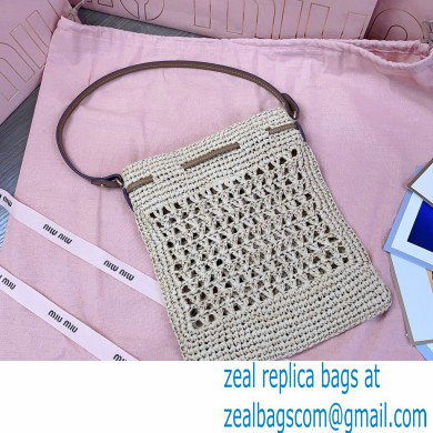 Miu Miuwoven raffia mini bag beige 2024