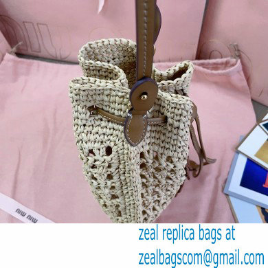 Miu Miuwoven raffia mini bag beige 2024