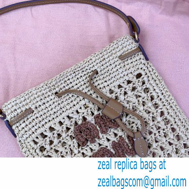 Miu Miuwoven raffia mini bag beige 2024