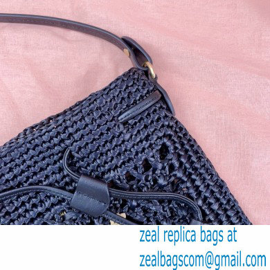 Miu Miuwoven raffia mini bag black 2024