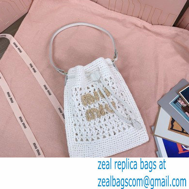 Miu Miuwoven raffia mini bag white 2024