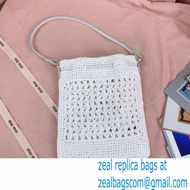 Miu Miuwoven raffia mini bag white 2024