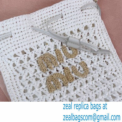 Miu Miuwoven raffia mini bag white 2024