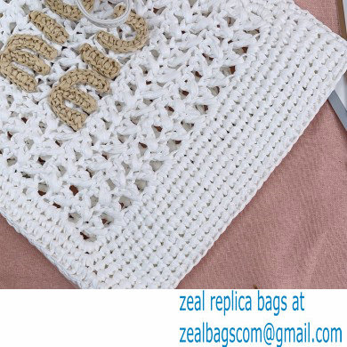 Miu Miuwoven raffia mini bag white 2024