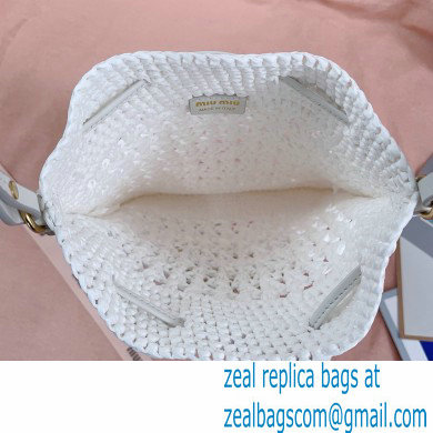 Miu Miuwoven raffia mini bag white 2024