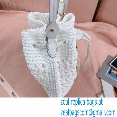 Miu Miuwoven raffia mini bag white 2024