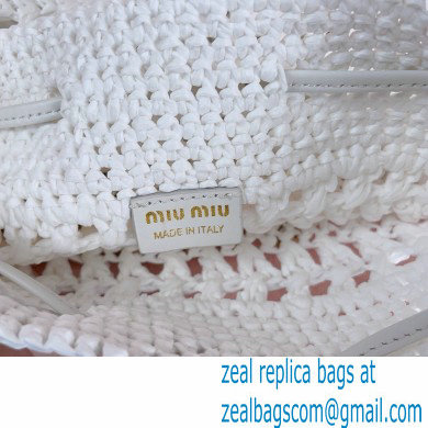 Miu Miuwoven raffia mini bag white 2024