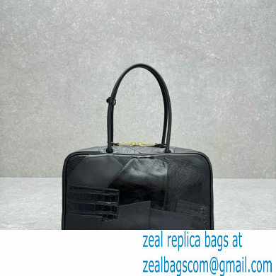 Miu Miu leather patchwork bag 5BB117 black 2024