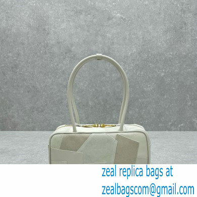 Miu Miu leather patchwork bag 5BB148 white 2024