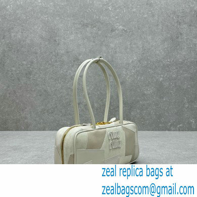 Miu Miu leather patchwork bag 5BB148 white 2024