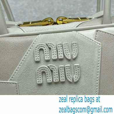 Miu Miu leather patchwork bag 5BB148 white 2024