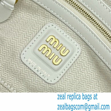 Miu Miu leather patchwork bag 5BB148 white 2024